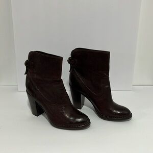 FRYE Lara Adjustable‎ Buckle Short Slouch Ankle Boot Sz 8.5